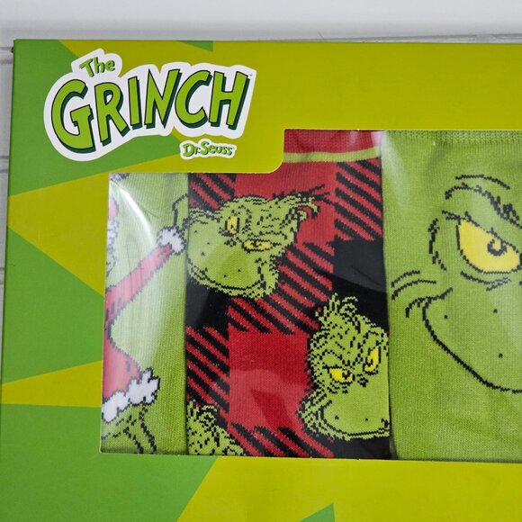 The Grinch Christmas Novelty Men's Crew Socks 5 Pack Size 10-13 NIP Read - Picture 3 of 9